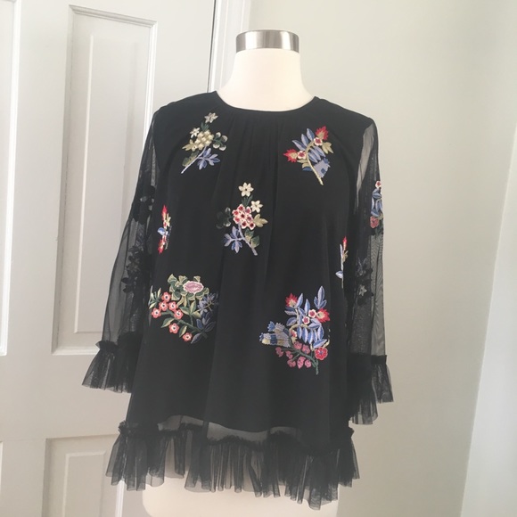 Anthro Ranna Gill Daria Embroidered Top Size S - Picture 6 of 8